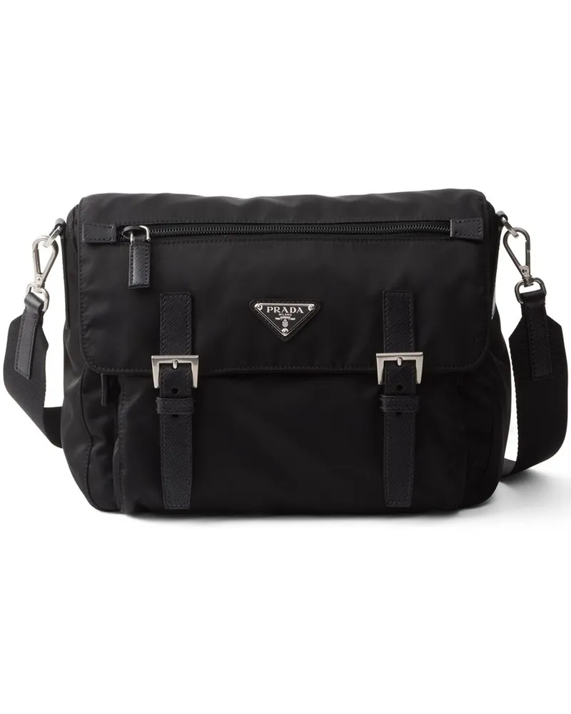 Prada Schultertasche aus Leder - Schwarz Schwarz