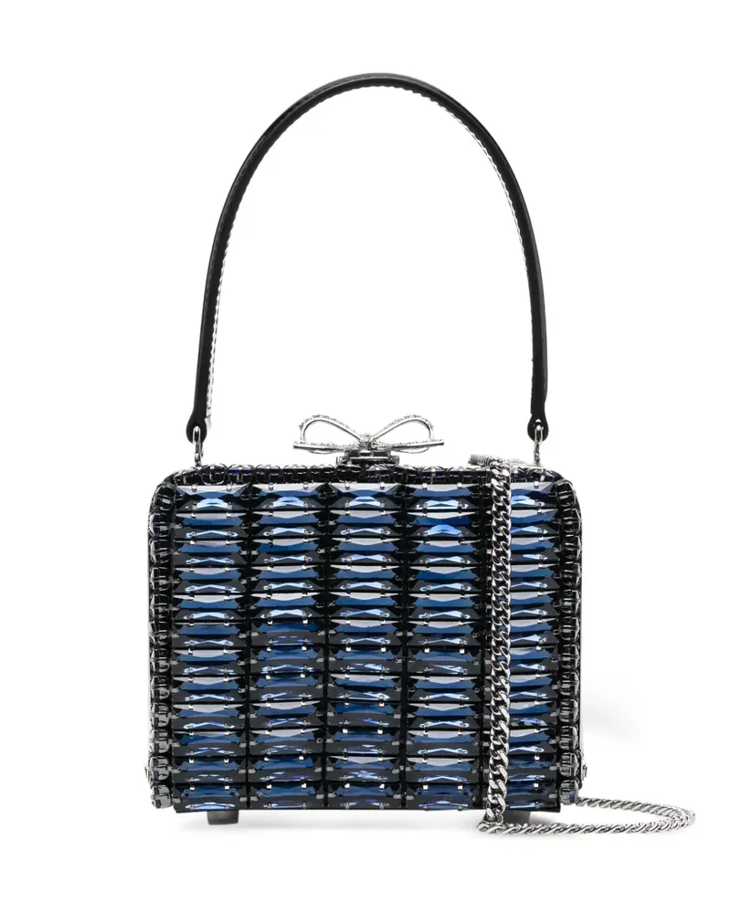 Self-Portrait Mini-Tasche mit Kristallen - Blau Blau