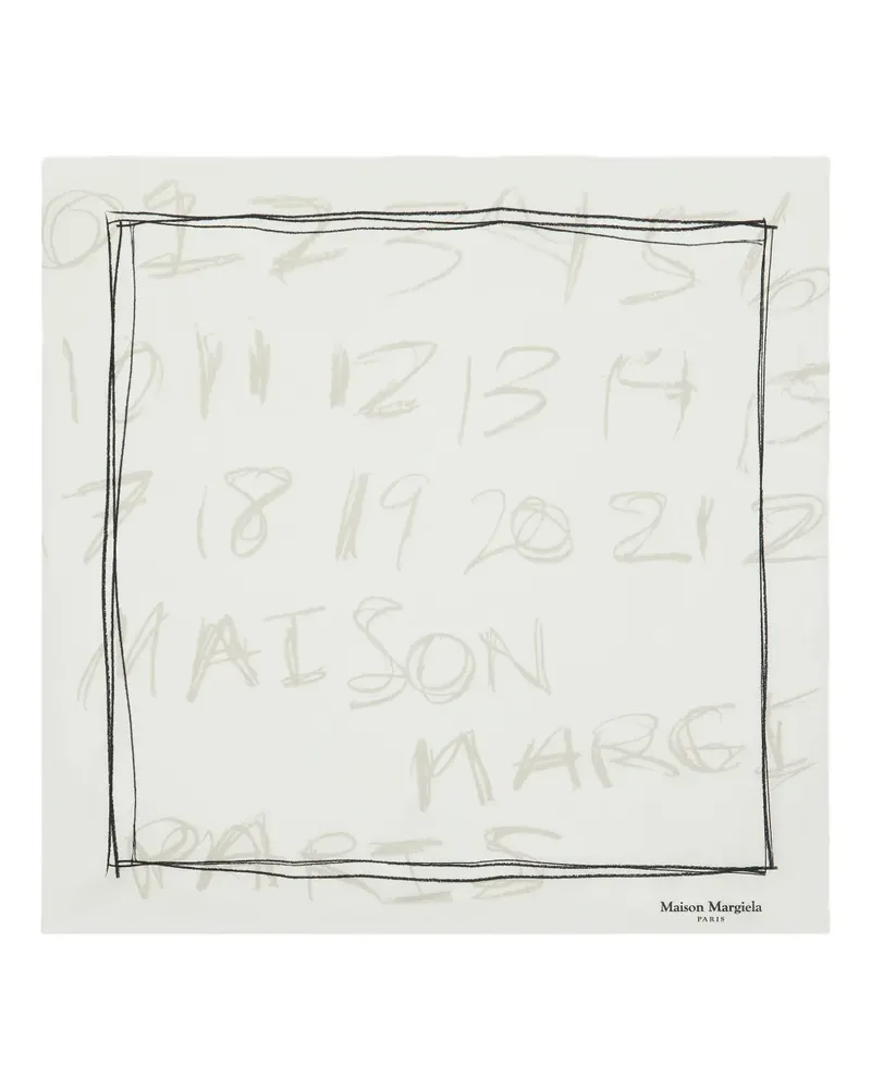 Maison Margiela Halstuch mit Nummern-Print - Weiß Weiß