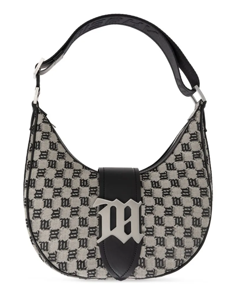 MISBHV Karierte Schultertasche mit Logo-Applikation - Nude Nude