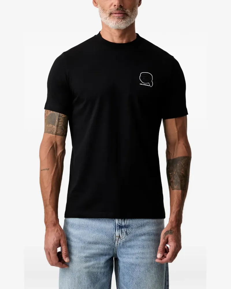Karl Lagerfeld T-Shirt mit Logo-Patch - Schwarz Schwarz