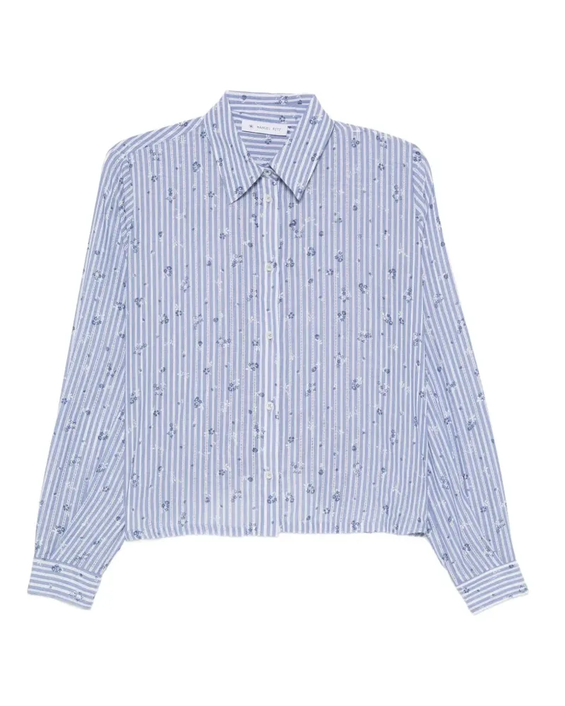 Manuel Ritz floral-print striped shirt - Blau Blau