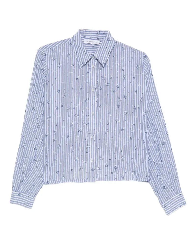 Manuel Ritz floral-print striped shirt - Blau Blau