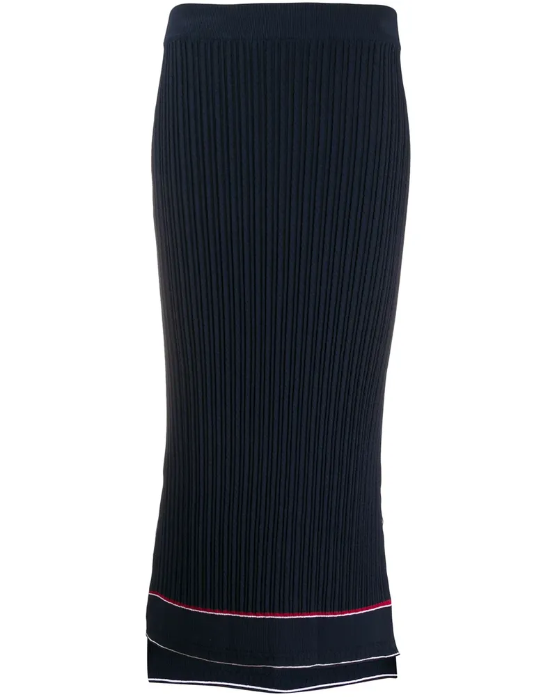 Thom Browne Gerippter Bleistiftrock - Blau Blau