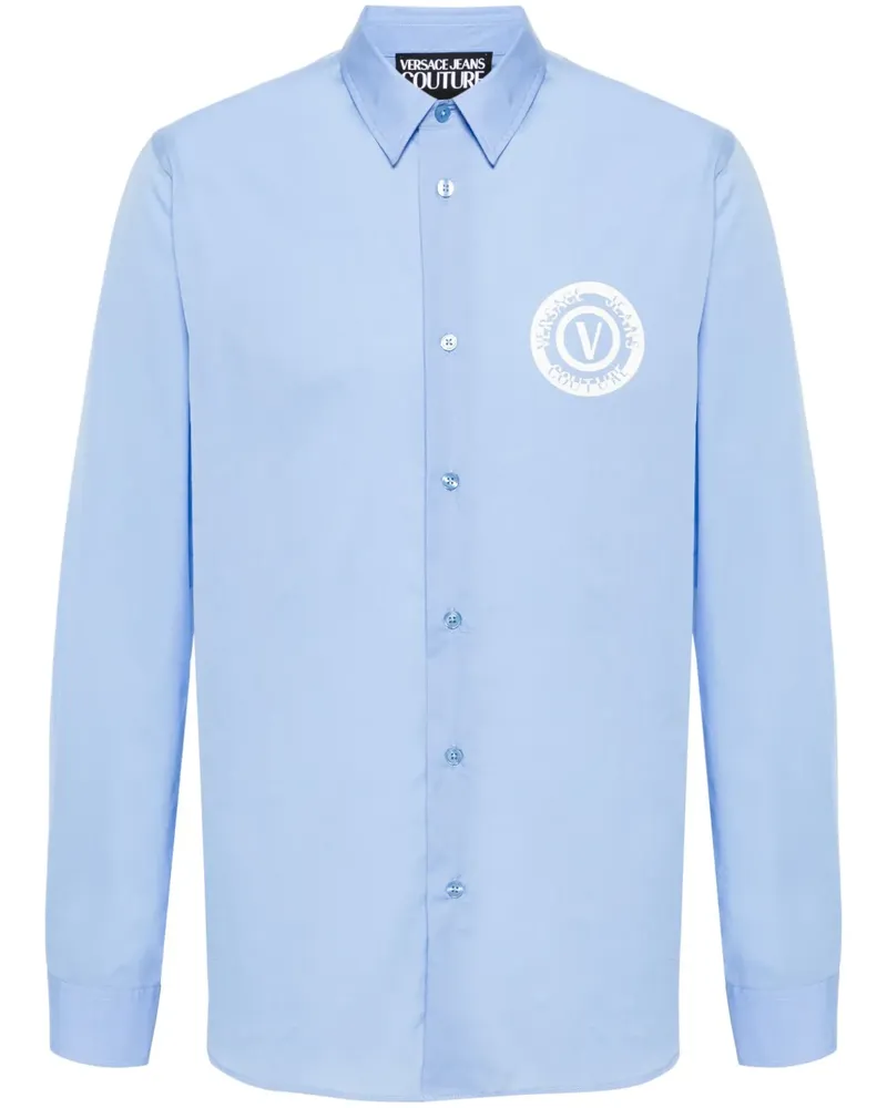 Versace Jeans Hemd mit Logo-Print - Blau Blau
