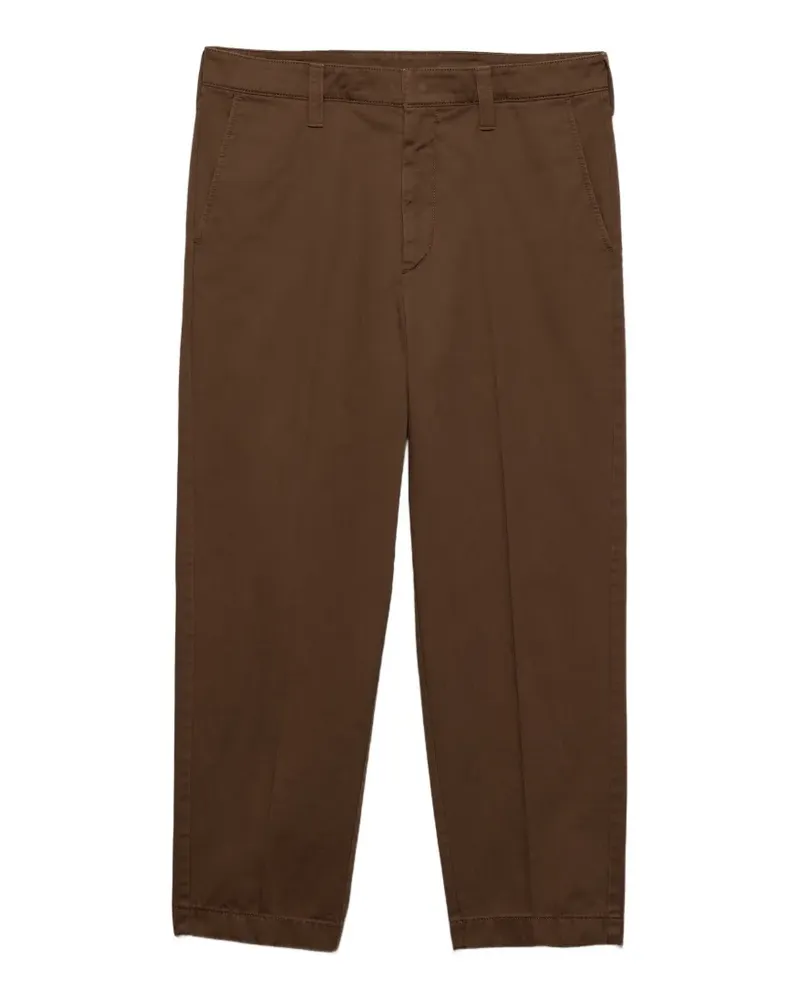 Prada slim sartorial logo trousers - Braun Braun