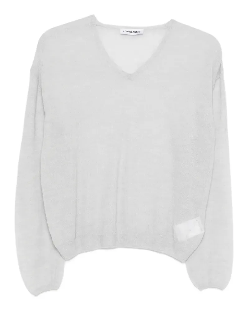 LOW CLASSIC V-neck sweater - Grau Grau