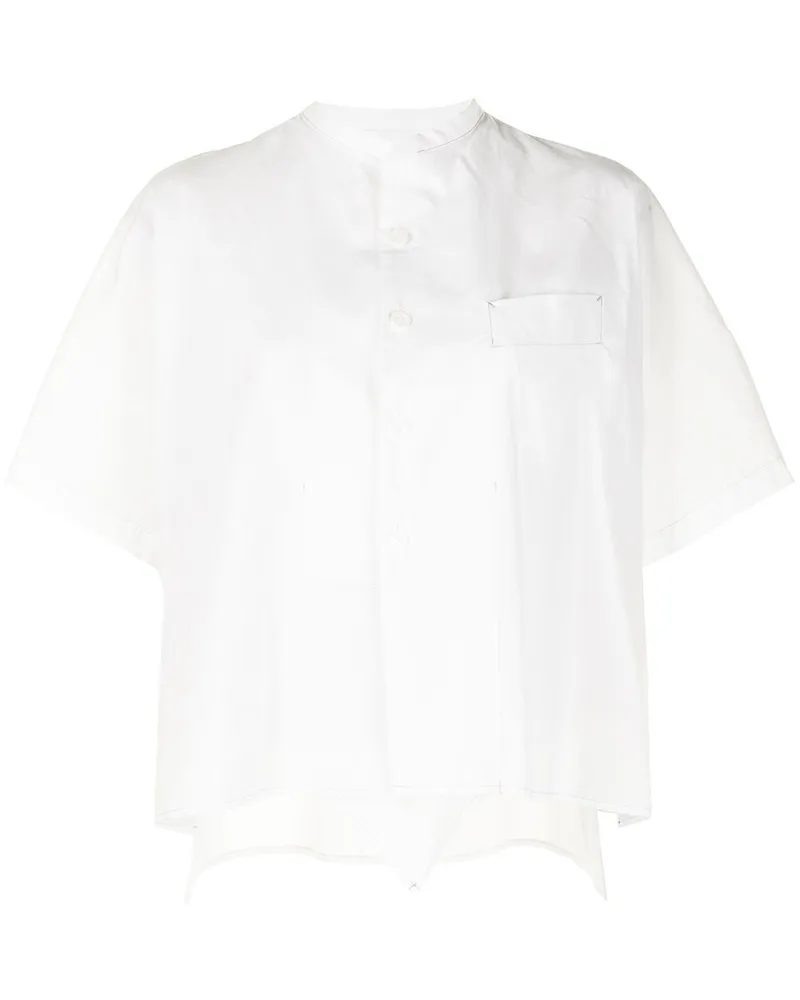Yohji Yamamoto Oversized-Hemd mit kurzen Ärmeln - Weiß Weiß