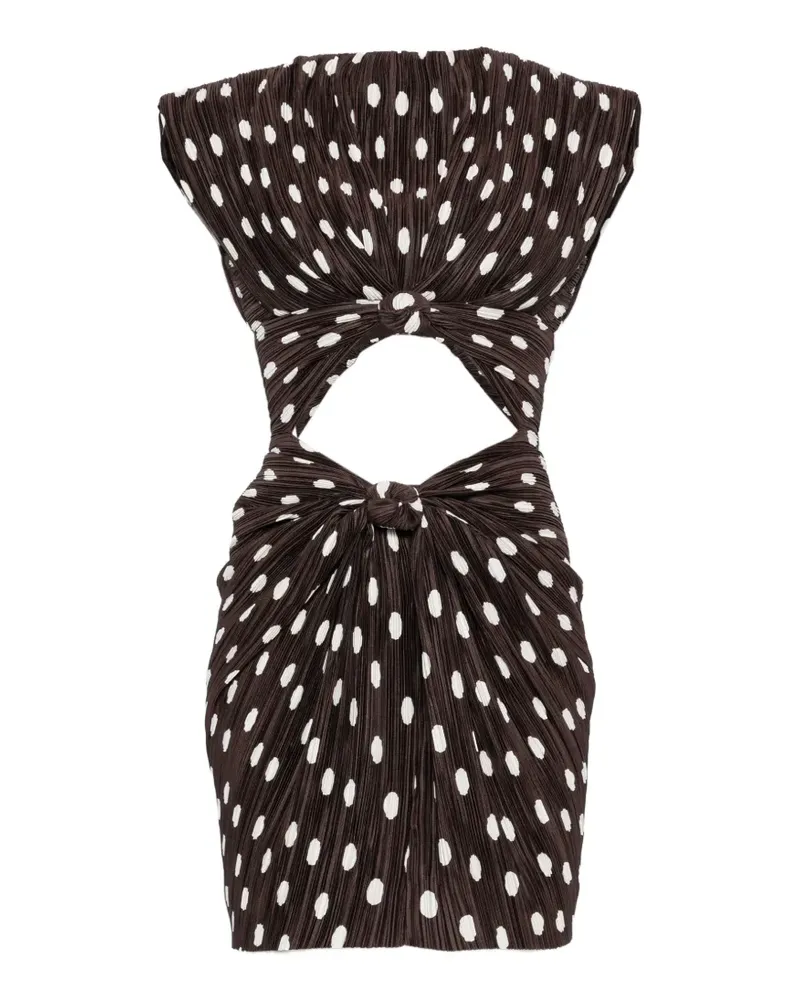 Cult Gaia Marilou polka-dot plissé dress - Braun Braun