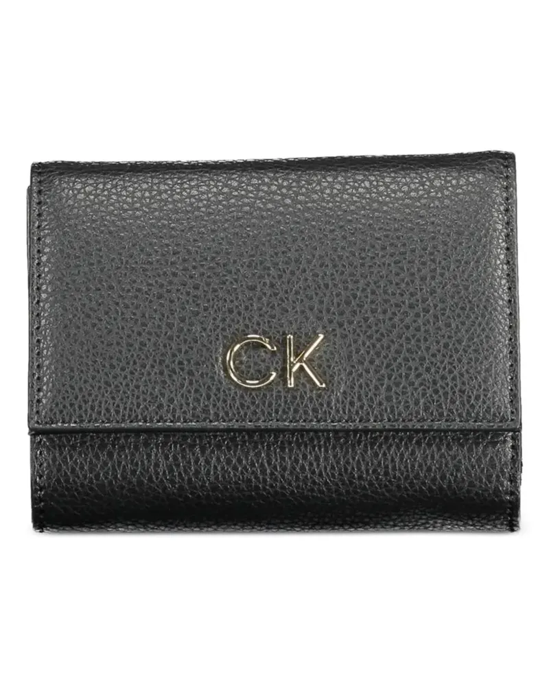 Calvin Klein pebbled trifold wallet - Schwarz Schwarz