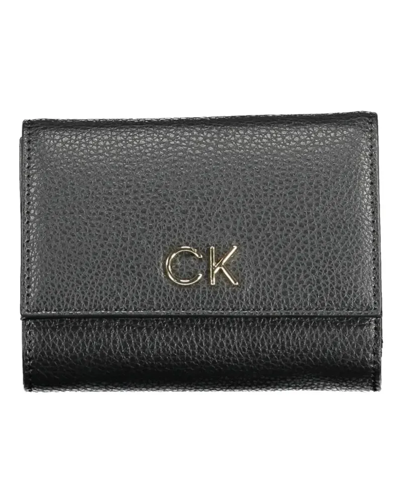 Calvin Klein pebbled trifold wallet - Schwarz Schwarz