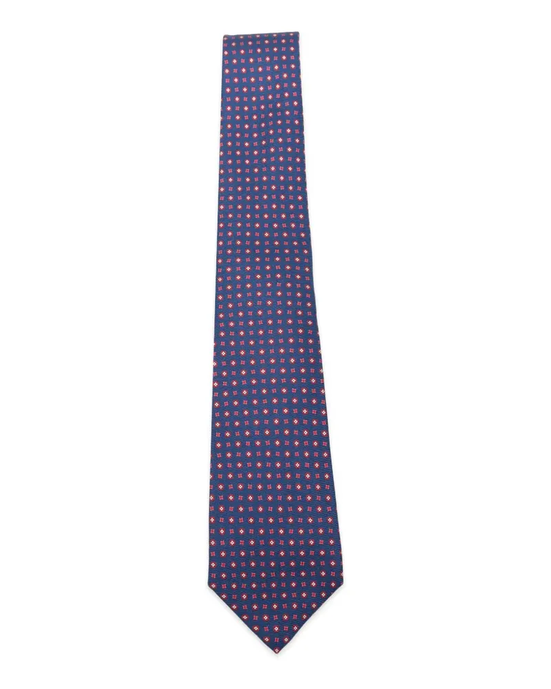 Kiton Krawatte mit geometrischem Print - Blau Blau