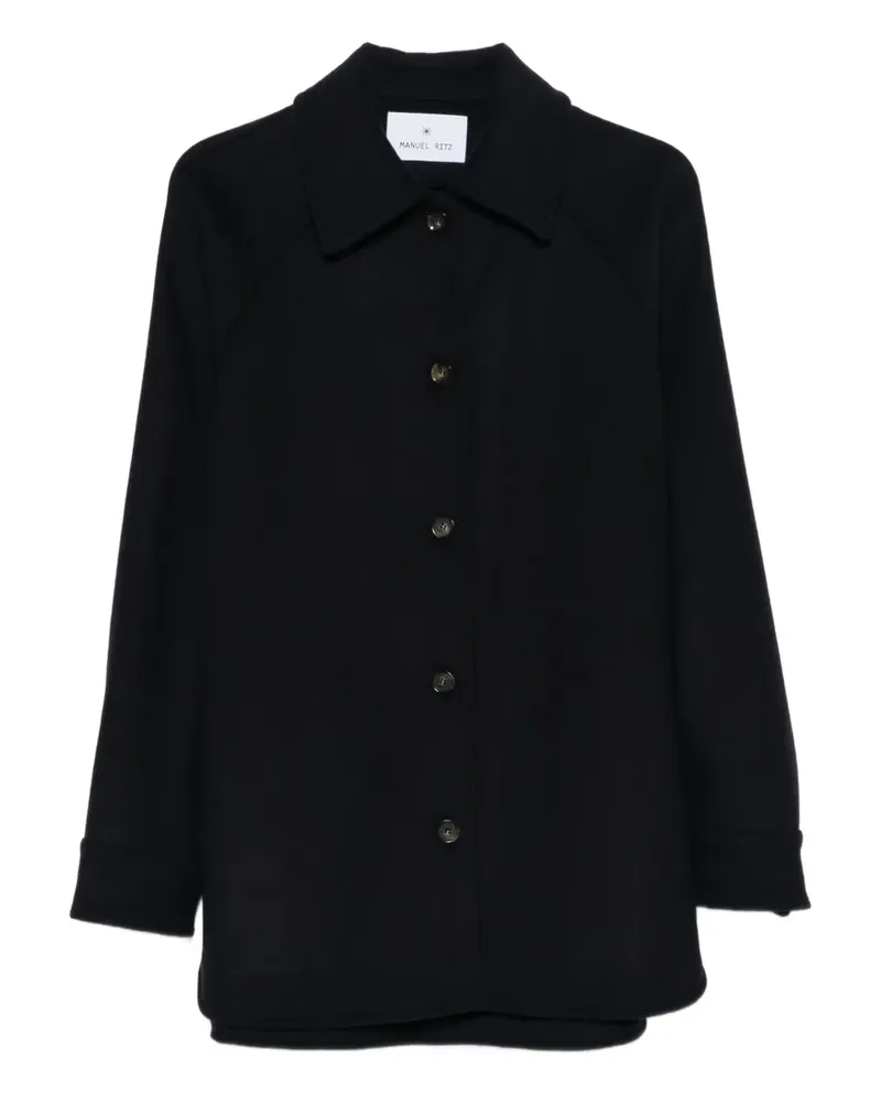 Manuel Ritz buttoned wool-blend coat - Blau Blau