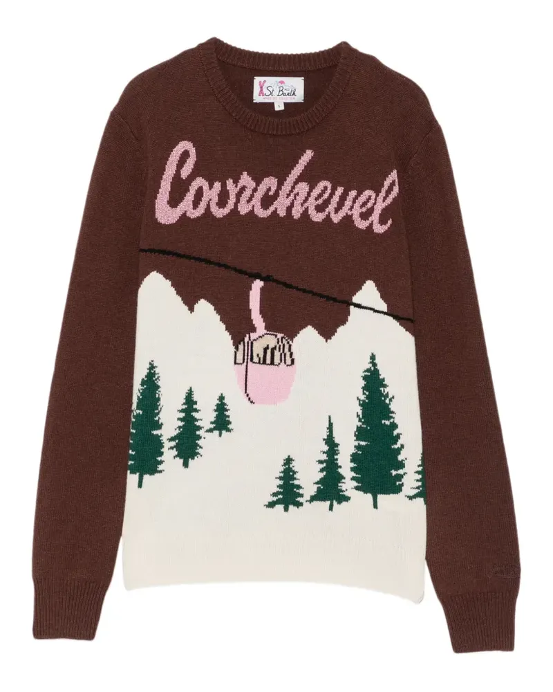 MC2 Saint Barth New Queen intarsia-knit sweater - Braun Braun