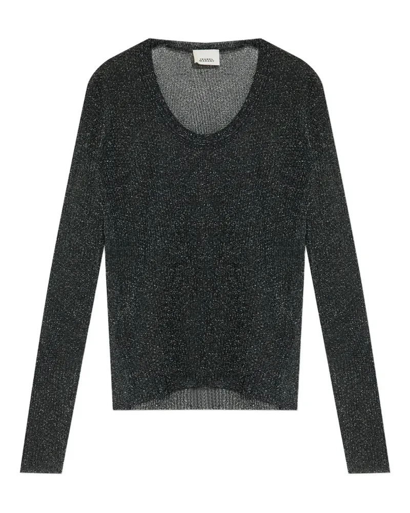 Isabel Marant Geripptes Top - Schwarz Schwarz