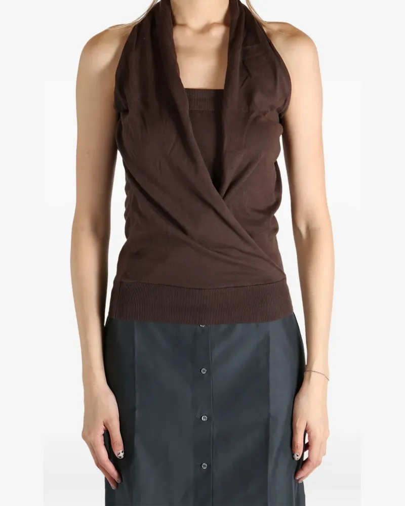 Paloma Wool Drapiertes Neckholder-Top - Braun Braun