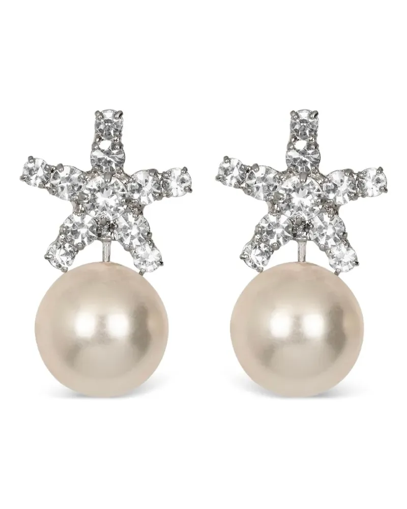 Jennifer Behr Novella Perlenohrringe mit Kristallen - Silber Silber
