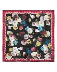 Dolce & Gabbana Seidenschal mit Blumen-Print Schwarz