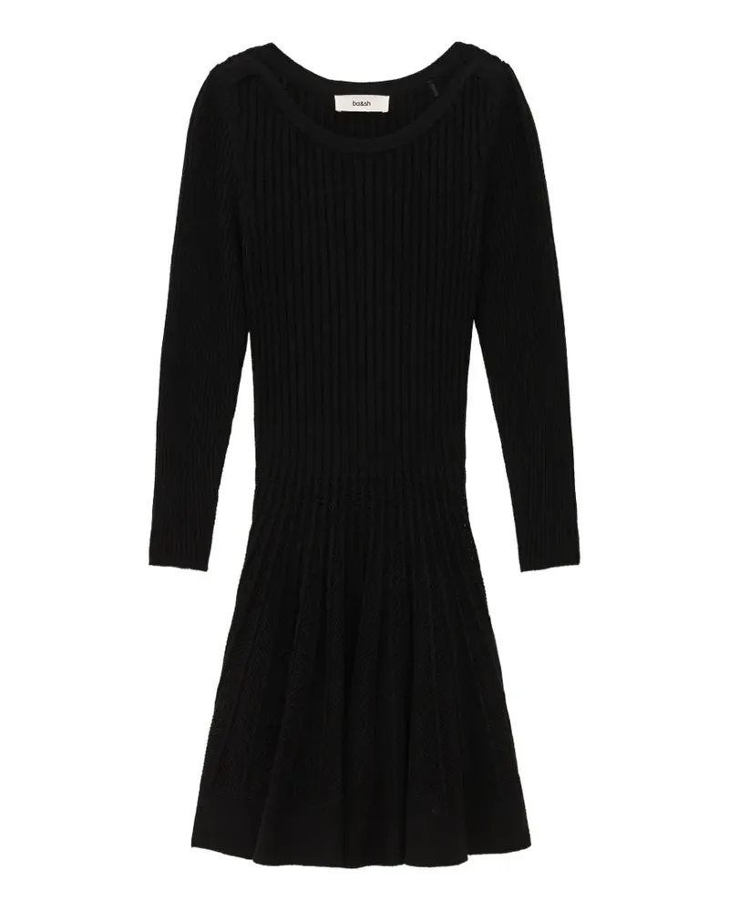 ba&sh Paola Minikleid aus geripptem Strick - Schwarz Schwarz