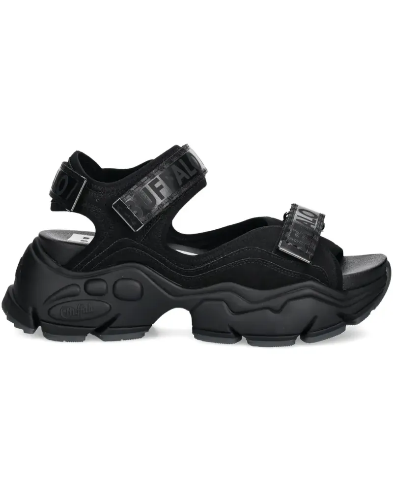 Buffalo Binary 0 Plateau-Sandalen mit dicker Sohle - Schwarz Schwarz