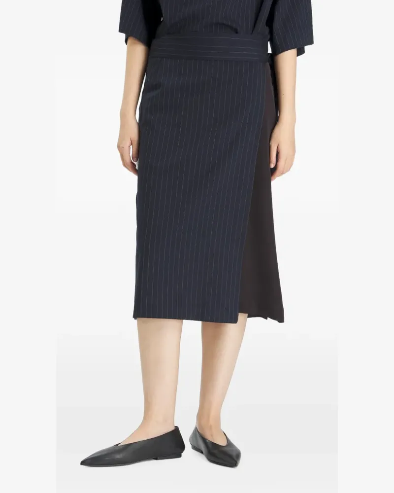 BARENA Lizzy patchwork wrap midi skirt - Blau Blau