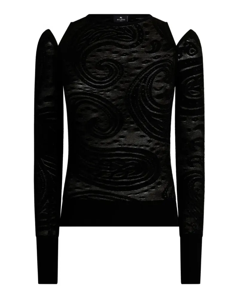 Etro Jacquard-Pullover mit Cut-out-Detail und Paisley-Motiv - Schwarz Schwarz