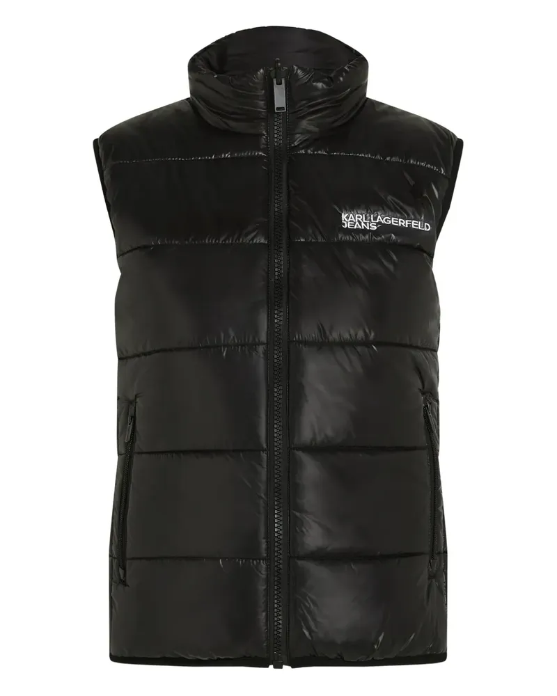Karl Lagerfeld Wendbare Daunenweste - Schwarz Schwarz