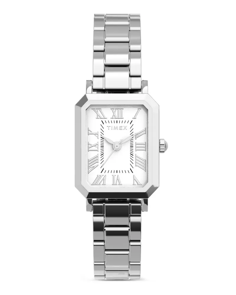 Timex Silberfarbene Roman Armbanduhr 18mm - Weiß Weiß