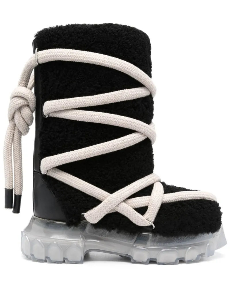 Rick Owens Halbhohe Lunar Tractor Stiefel Schwarz