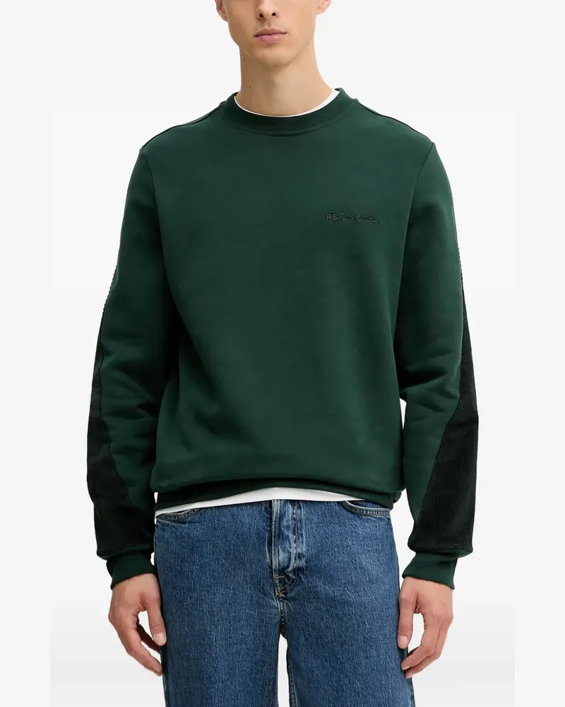 Paul Smith Sweatshirt mit Cordeinsatz - Grün Grün