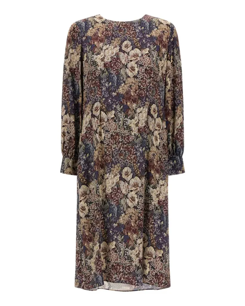 Herno Midikleid mit Blumenprint - Braun Braun