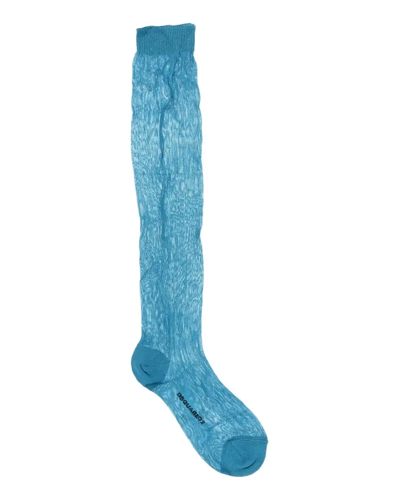 Dsquared2 logo-print ribbed socks - Blau Blau