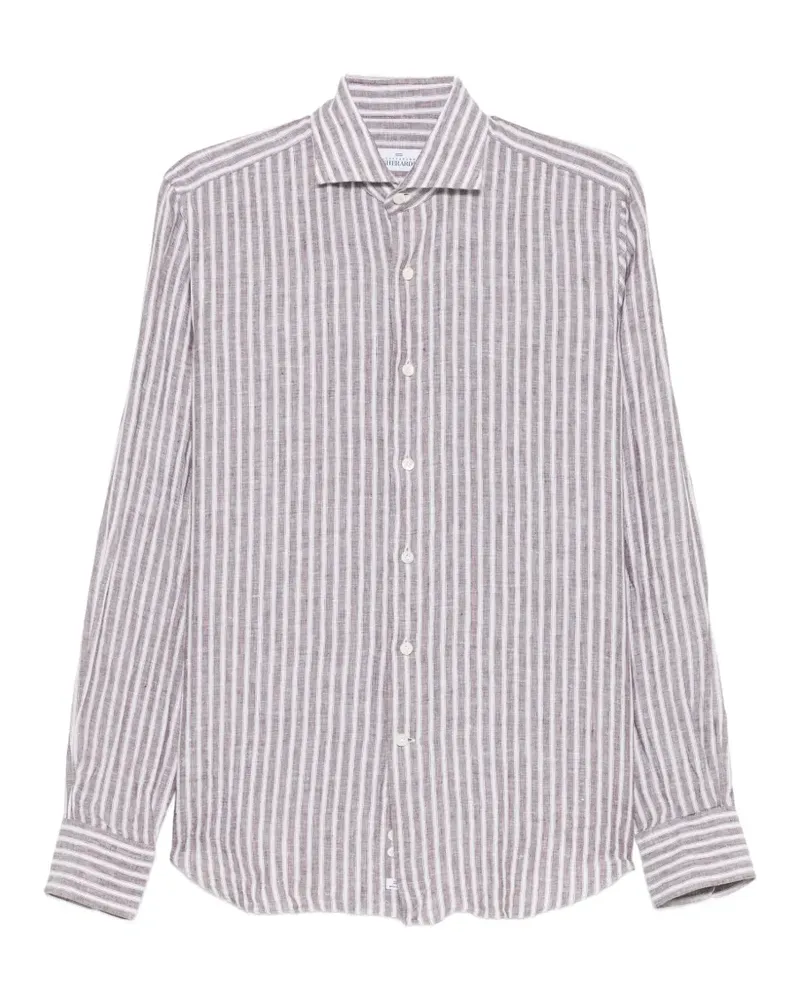 Alessandro Gherardi vertical-stripes linen shirt - Braun Braun