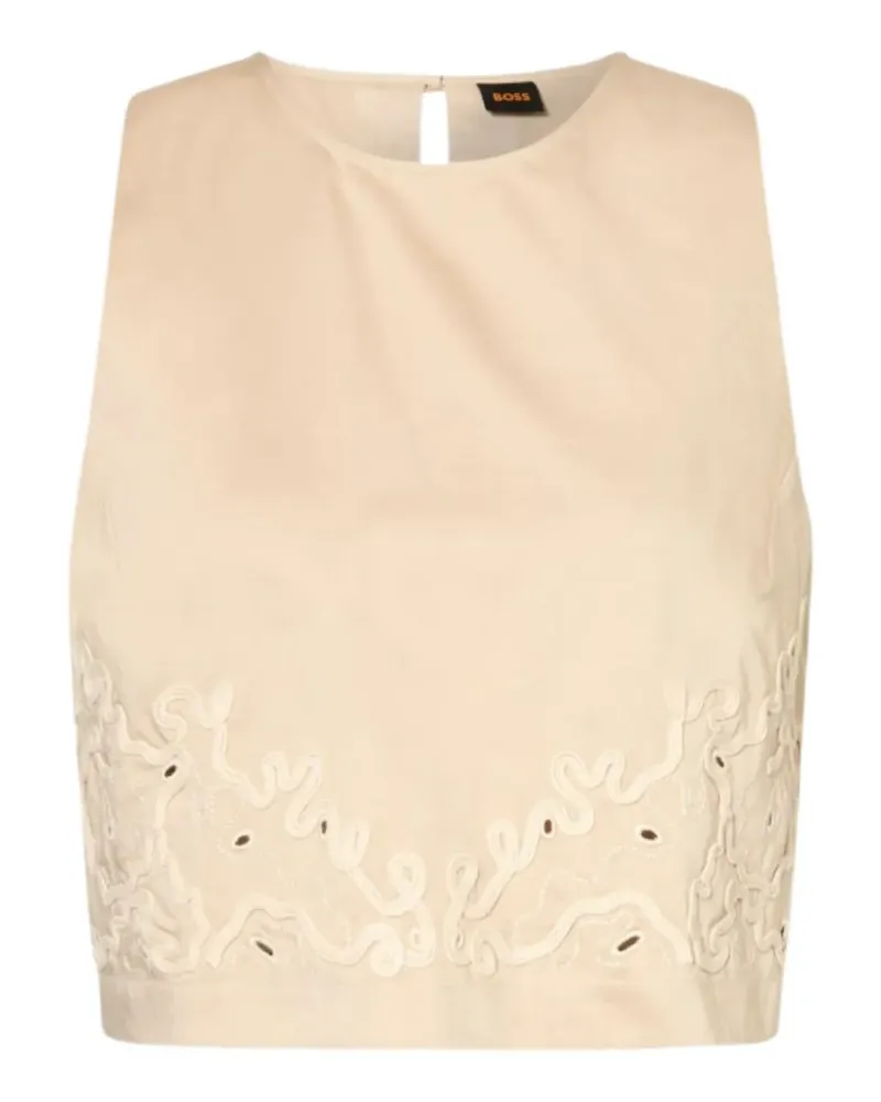 HUGO BOSS Besticktes Cropped-Oberteil - Nude Nude
