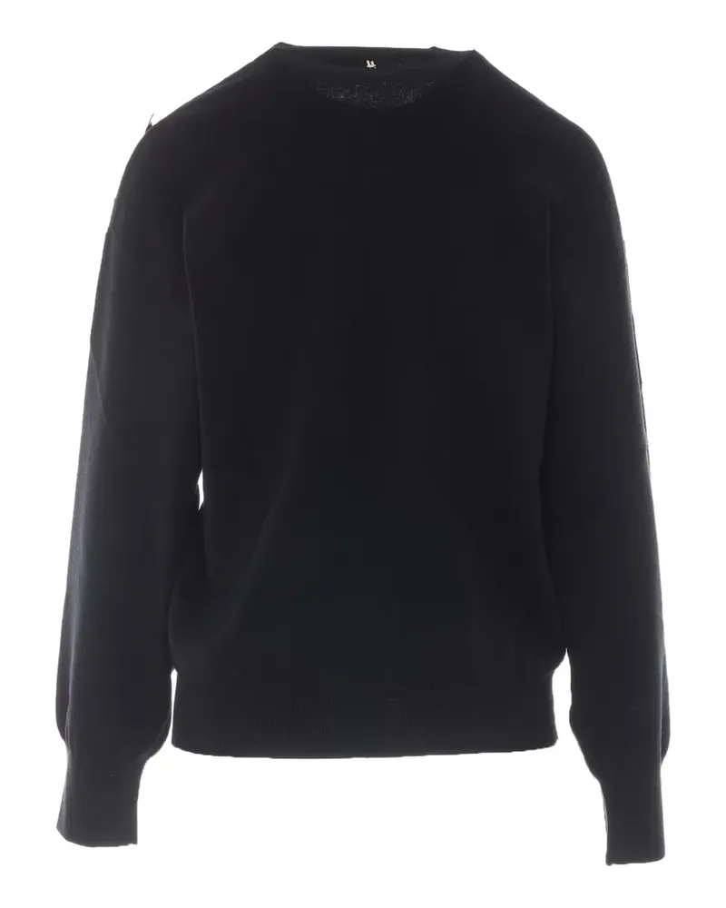 Liu Jo Drop-Shoulder-Pullover mit Knöpfen - Schwarz Schwarz