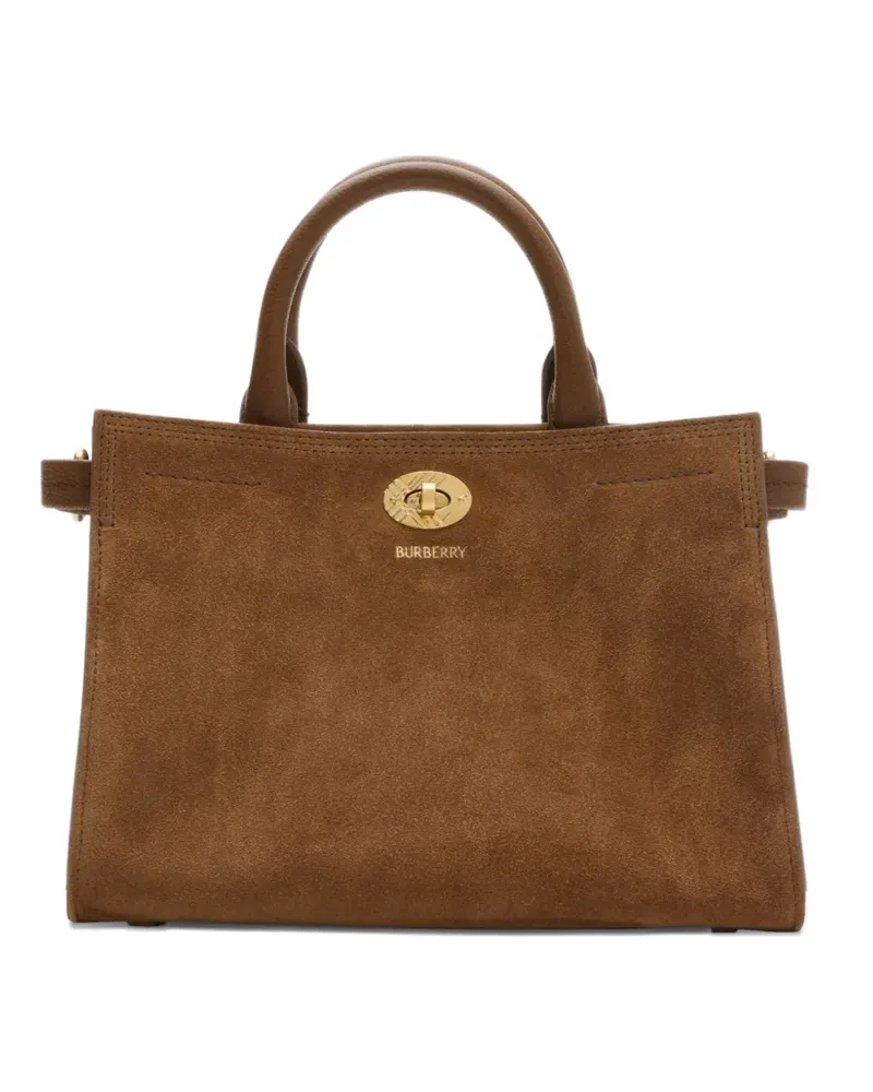 Burberry Mini Cotswolds Tote Bag mit Check-Gravur - Braun Braun