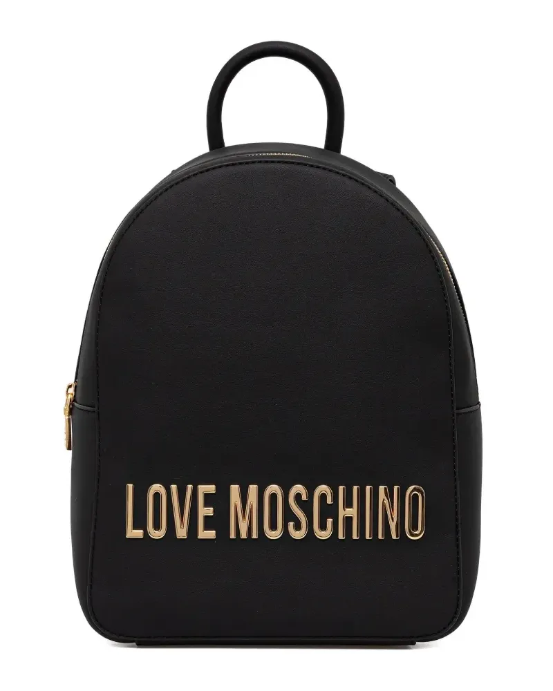 Moschino Rucksack mit Logo-Schild - Schwarz Schwarz