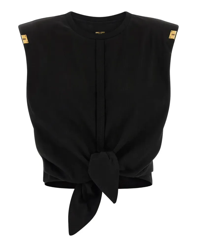 Elisabetta Franchi Tanktop mit Knoten - Schwarz Schwarz