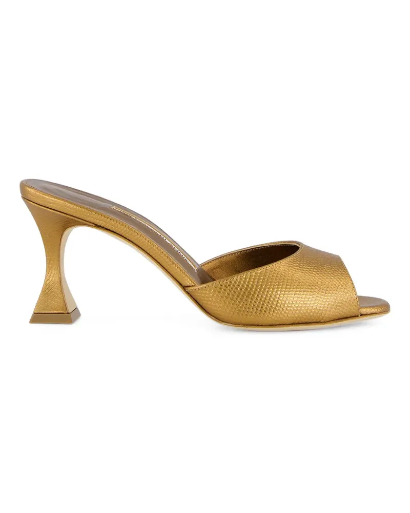 Manolo Blahnik Jadaron metallic heeled mules - Gold Gold