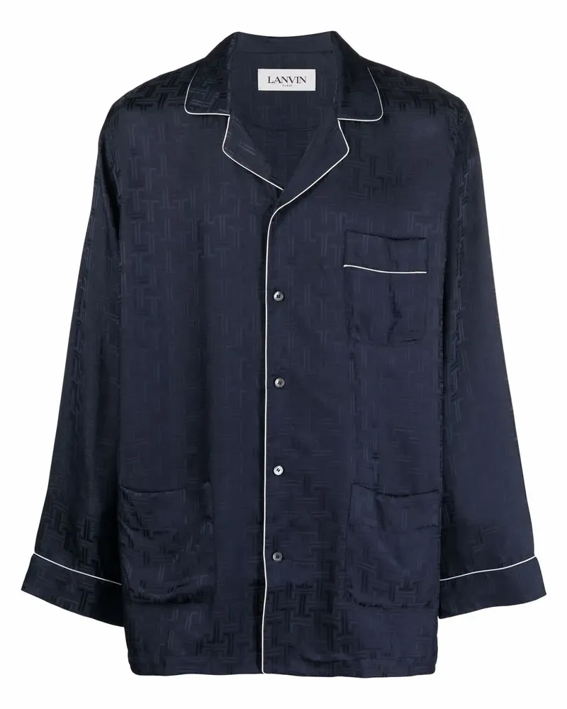 Lanvin Pyjama-Oberteil mit Logo-Print - Blau Blau