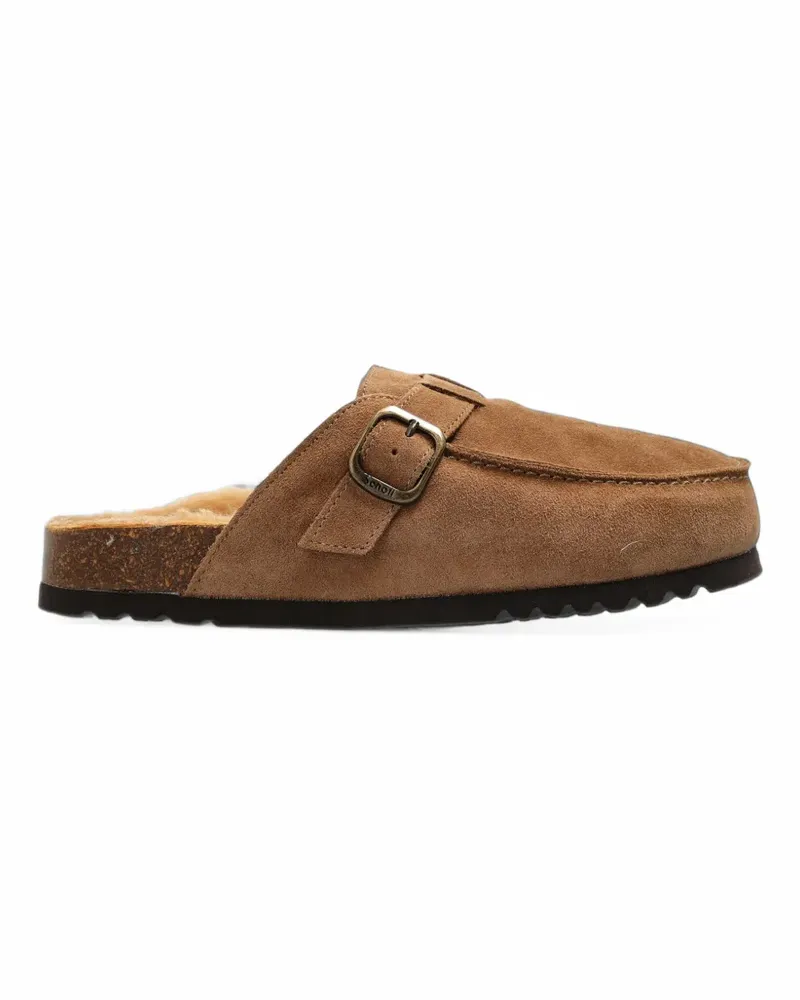 Scholl Dakota Fur Mules mit Schnallenverschluss - Braun Braun