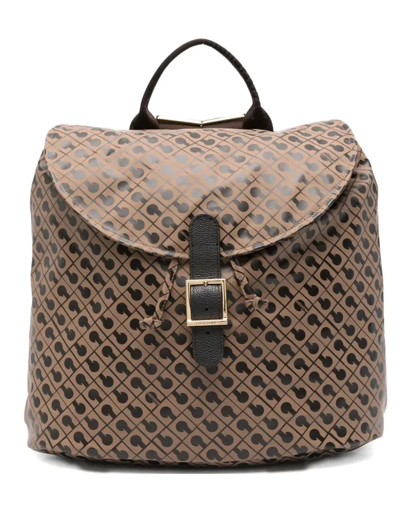 Gherardini Rucksack mit Monogrammmuster - Nude Nude