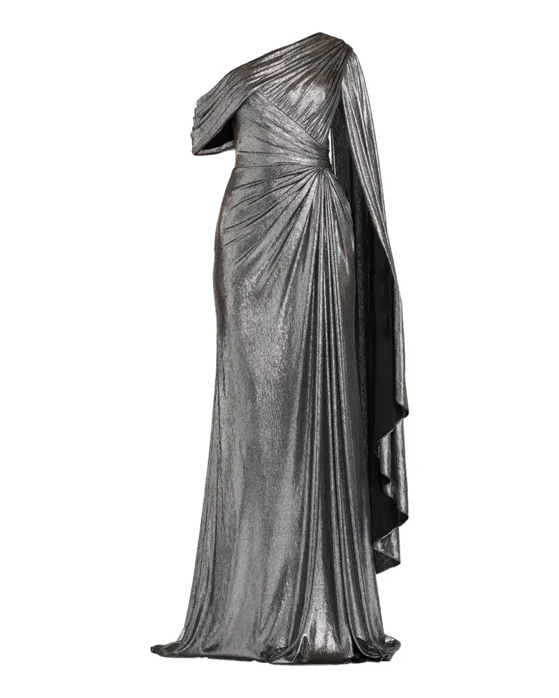 Tadashi Shoji Zeka one-shoulder metallic maxi dress - Silber Silber