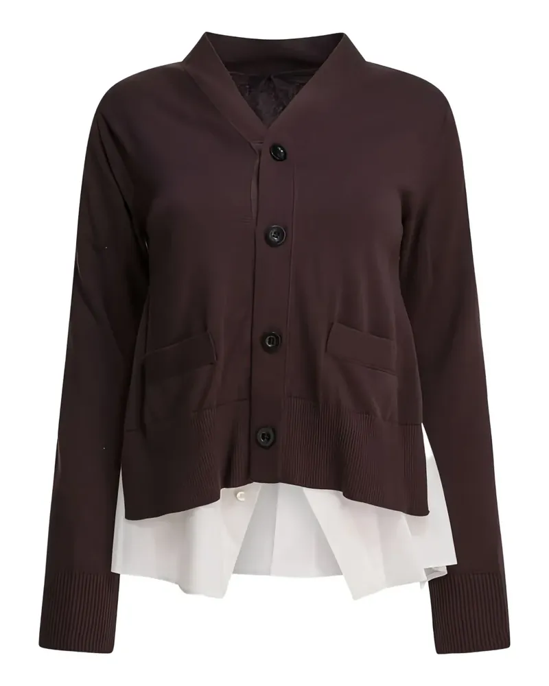 Sacai Cardigan aus Popeline - Braun Braun