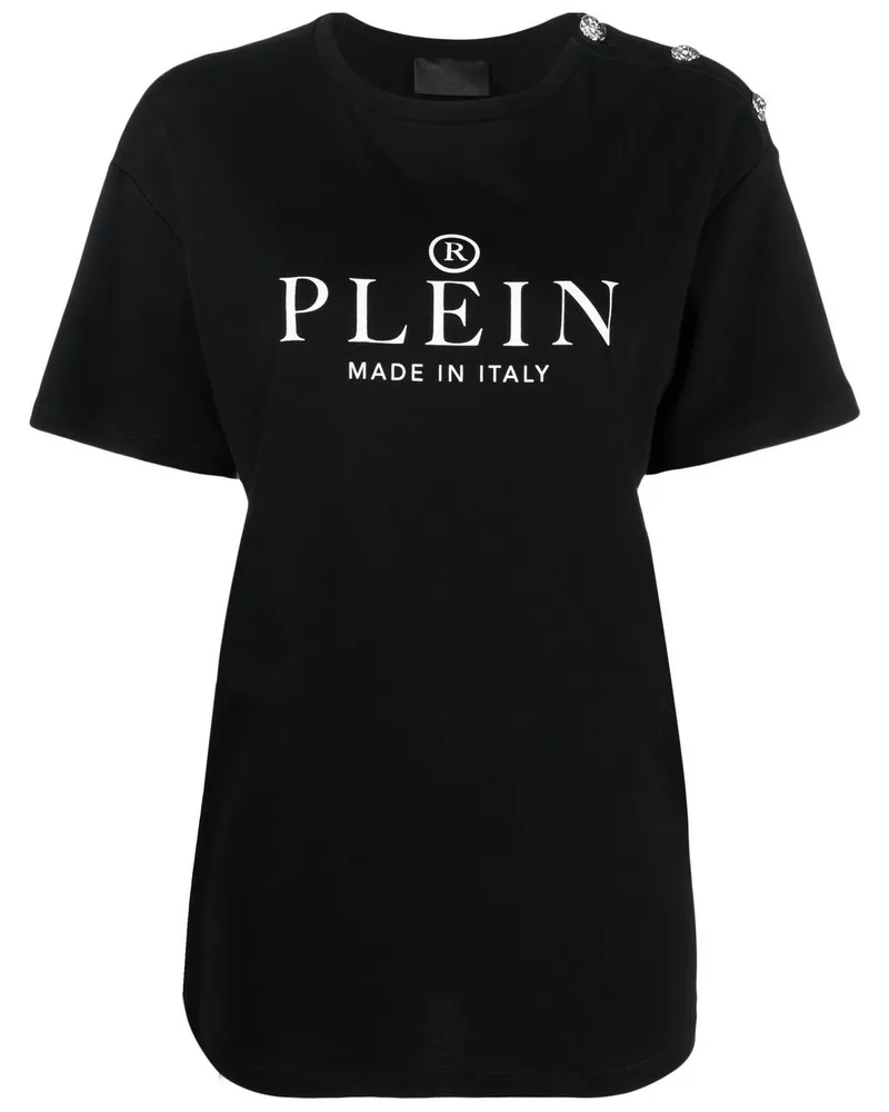 Philipp Plein T-Shirt mit Italien-Print - Schwarz Schwarz