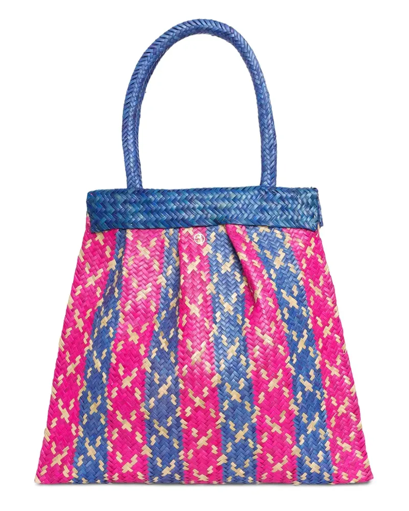 BRIGITTE Gestreifte Okan Strandtasche mit Falten - Rosa Rosa