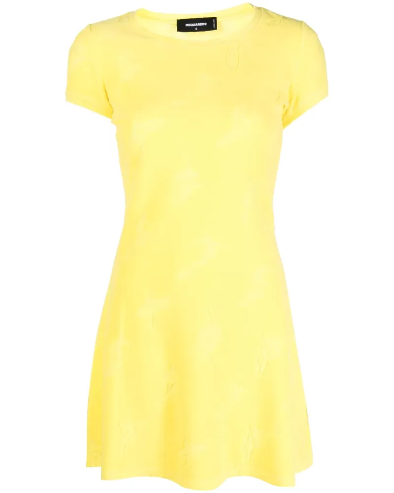Dsquared2 Skaterkleid mit Jacquardmuster - Gelb Gelb