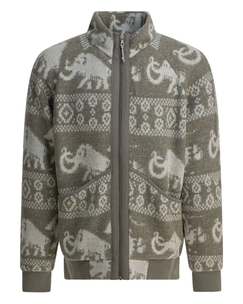 Mammut patterned zip cardigan - Grau Grau