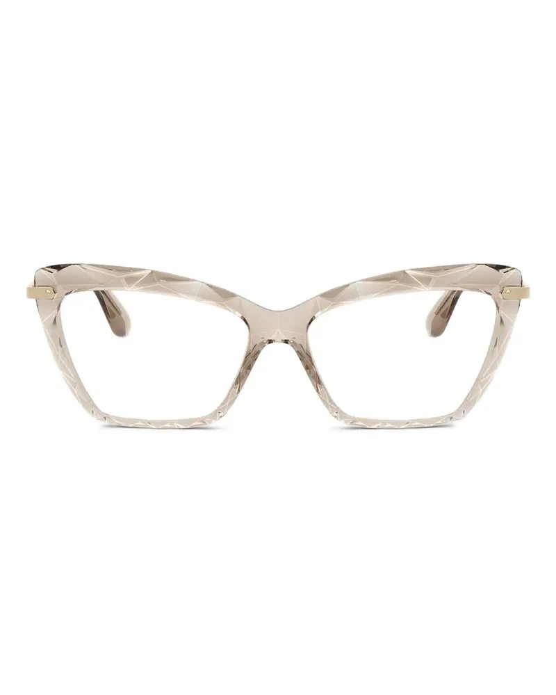 Dolce & Gabbana DG5025 Cat-Eye-Brille mit Kristallen - Braun Braun