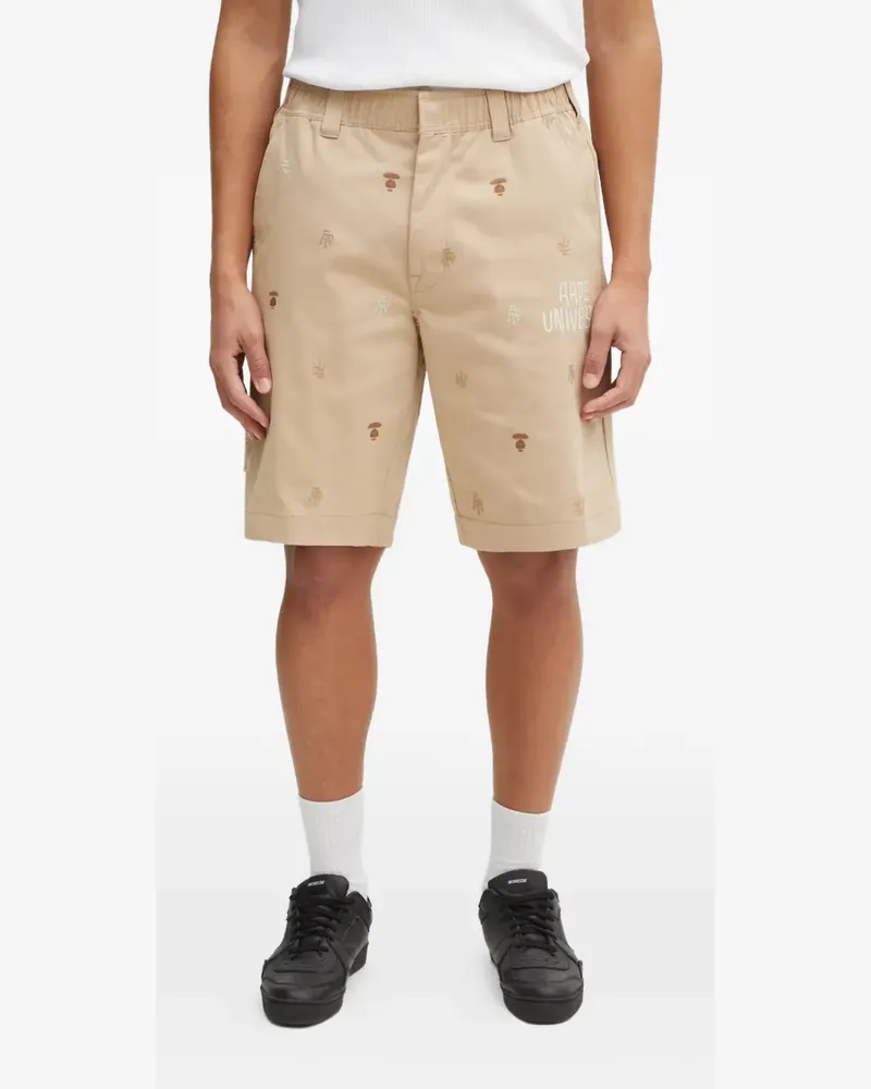 BAPE logo graphic shorts - Nude Nude